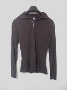 Smartwool Women's Brown Leopard Print 1/4 Zip Pullover Base Layer Top Medium - Picture 1 of 9