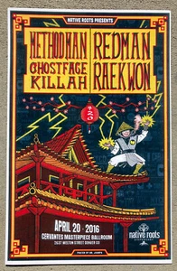 METHOD & RED MAN RAEKWON 4-20 2016 Cervantes Denver Promo Poster 11x17 Handbill - Picture 1 of 1