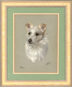 Dorothy S. Hallett - Pastel De Principios Del Siglo Xx, Retrato De Un Terrier... - Imagen 1 de 4