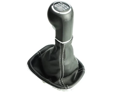 Schaltknauf Knauf Schaltsack Rahmen 6 Gang passend für Opel Corsa D E Naht Weiß - Bild 1 von 4