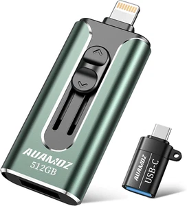 Unidad Flash 512 GB para iPhone, iPad, Android y PC - Almacenamiento Plug & Play (gris oscuro - Imagen 1 de 11