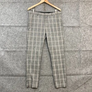 H&M Pants Mens 33 Grey Plaid Skinny Pockets Smart Casual Business 44122 - Picture 1 of 11