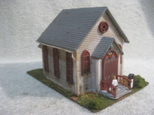 HO SCALE COUNTRY CHURCH Lightly weathered Landscaped-detailed - Picture 1 of 7