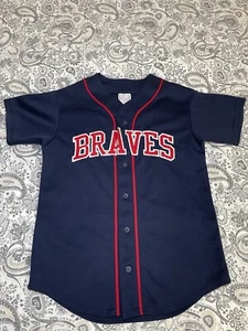 Maglia da baseball vintage Off the Bench Atlanta Braves con bottoni giovanile taglia L - Foto 1 di 10