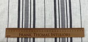 Grey White 100% Linen Stripe Curtain Roman Blind UpholsteryFabric - Picture 1 of 5