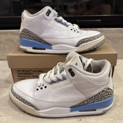 Jordan 3 Retro Mid UNC Size 8.5 CT8532-104 University Blue White OG Rare Men’s - Image 1 of 4