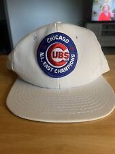 NOS Vtg 1989 White Chicago Cubs Logo Patch Cap Hat Snapback NL East Champion NWT