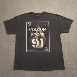 Volcom Stone 91 Liberation Tee Mens XL Gray Skate Graphic T-Shirt Casual Style - Picture 1 of 9