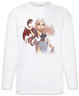 Langarm-T-Shirt Dragon Comic Mädchen Game of Symbol Daenerys Thrones Dragons