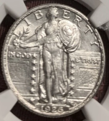 1926 Standing Liberty Quarter NGC AU Details - Image 1 of 4