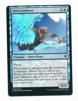 MTG Magic the Gathering Siren Lookout Ixalan FOIL Miscut NM - Image 1 of 2