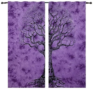 Mandala Dry Tree Tapestry Cotton Window Door Curtains Hippie Boho Wall Panel Art - Picture 1 of 4