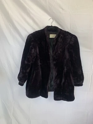 Abrigo grande vintage de piel sintética púrpura de los años 70 y 80 para mujer Foto 1 de 4