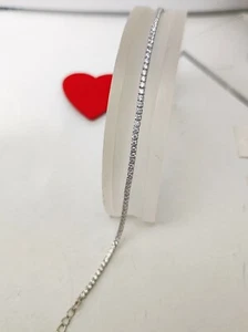 Cavigliera Tennis Gioielli Donna in Argento 925 rodiato Oro Bianco - Foto 1 di 3