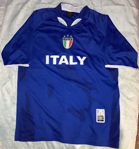 Drako One Size Italy Soccer  Blue Jersey Italia Short Sleeve - 40” Chest - Picture 1 of 5