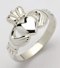 Ladies 10k Carat White Gold Irish Handcrafted Genuine Irish Claddagh Ring