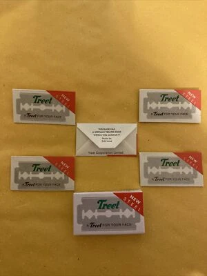 5 hojas de afeitar de doble filo, acero nuevo Treet Foto 1 de 2