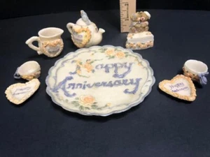 "Juego de té en miniatura ""Feliz aniversario"" vintage de importaciones populares envío gratuito" - Imagen 1 de 12