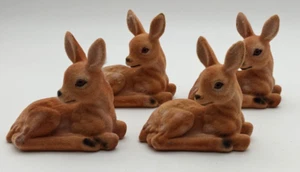 Lote De 4 De Colección Marrón Flocado Manchado Colocado Ciervo Cervatillo - Imagen 1 de 6
