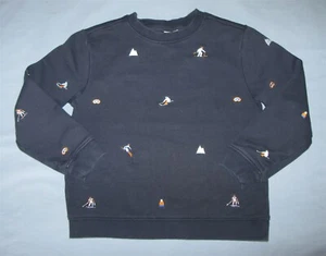 Janie and Jack Apres Ski Sweatshirt Pullover Embroidered Navy Blue Boys 7 EUC - Picture 1 of 9