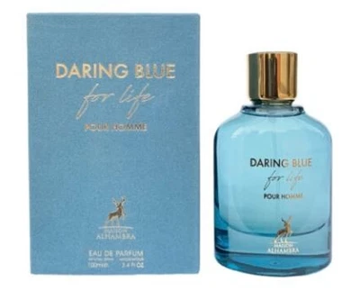 Fragrâncias masculinas Maison Alhambra azul ousado para a vida spray EDP 3,4 oz - Imagem 1 de 4