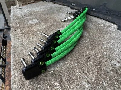 Cable de conexión verde neón Mogami W2314 • 6” • SquarePlug SP500BK Foto 1 de 4