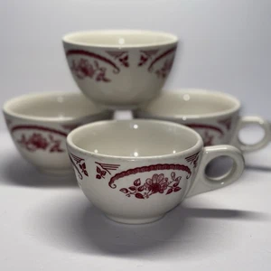 4 Vintage Homer Laughlin American Rose Restaurant Ware Coffee Cups - Picture 1 of 10