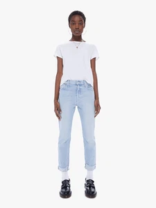 MOTHER The Scrapper Cuff Ankle Fray Jeans In Lonely Hearts Club Size 26 - Picture 1 of 12