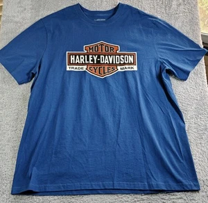 T-shirt Harley Davidson blu maglia logo uomo 2XL - Foto 1 di 5