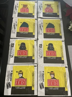 1983 Series 1 Topps Star Wars Return of the Jedi 8 Wrappers  ExMt - Image 1 of 3