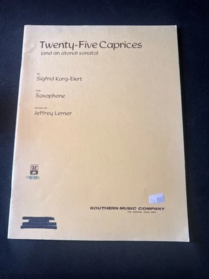 Twenty-Five Caprices for Saxophone by Sigfrid Karg-Elert SMC B-351 Music - Image 1 of 3