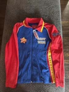 Vintage 90s First Team Rawblue Jeans Terrycloth Full Zip Track YOUTH Large - Picture 1 of 13