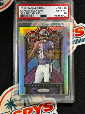 Vitral Panini Prizm Lamar Jackson SG-10 2018 novato PSA 10 GEMA como nueva Foto 1 de 2
