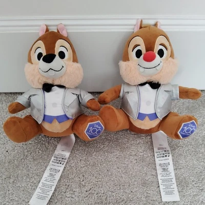 Chip n Dale Disney 100 Years of Wonder Plush Stuffed Toys Silver Tuxedos VGC - Image 1 of 4
