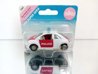 Siku 1361 VW Volkswagen New Beetle Police su blister - Immagine 1 di 4