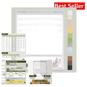 Custom Cordless Zebra Roller Shades - Adjustable for Every Room Style, 20-105" - Picture 1 of 8