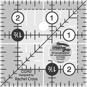 Creative Grids 2 1/2" Square Ruler Sewing & Quilting Ruler CGR2