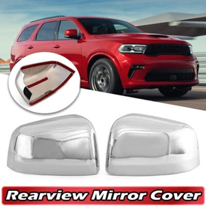 2x Chrome Side Mirror Cover Cap Fits Jeep Grand Cherokee Durango 2011-2021 2022 - Picture 1 of 10