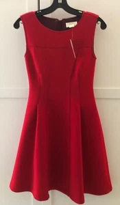 NWT Maeve Anthropologie Women's Sleeveless Fit Flare Midi Red Dress Flirty, XSP - Picture 1 of 9