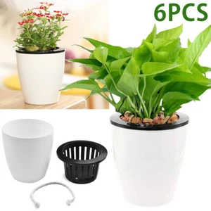 6 Pack Self Watering Pots for Indoor Plants 4.7 Inch Self Watering Flower Biubi▾ - Picture 1 of 12