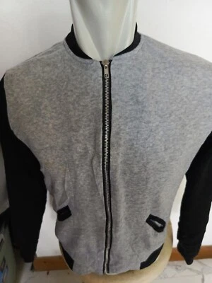 YISHANGYI Brand Varsity Jacket Full Zip Gray & Black Long Sleeve |P:20, L:22.5in - Image 1 of 4