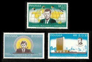 PANAMA, SC 473-473b, 1966 JFK John Kennedy issue, complete set of 3. MNH. - Picture 1 of 1