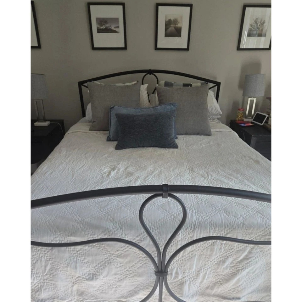 Funda nórdica reversible acolchada talla king beige a rayas algodón Restoration Hardware Foto 1 de 4