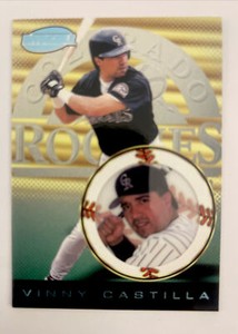 VINNY CASTILLA 1999 PACIFIC INVINCIBLE PLATINUM BLUE 32/67 ROCKIES 