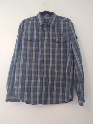 Marc Ecko Corte y Costura Para Hombre Grande Azul Cuadros Bordado Trasero Gráfico Bolsillos  Foto 1 de 4