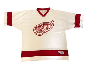 Vintage 90s Logo 7 Detroit Red Wings White Hockey Jersey Size XXL Used Condition - Picture 1 of 17