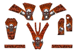 2003 EXC FLAMING GEARHEAD Orange Senge Graphics Kit Compatible with KTM - Imagen 1 de 10