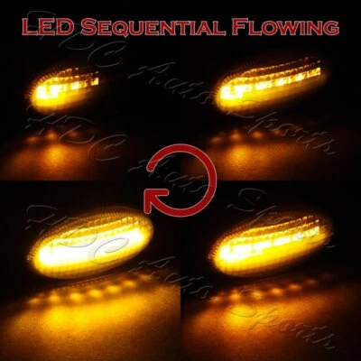 For Subaru Impreza WRX STi Forester Smoke Lens Sequential LED Side Marker Lights - Image 1 of 4