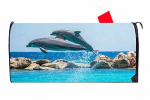 Dolphins Vinyl Magnetic Mailbox Cover Excellent Quality Made in the USA - Picture 1 of 1