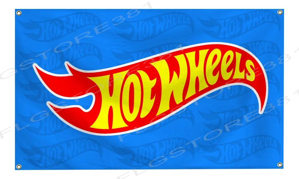 Hot Wheels Flag Banner8X5,5X3,3X2 Ft Mattel Toys Collectors Wall Decor Flag  - Image 1 of 1